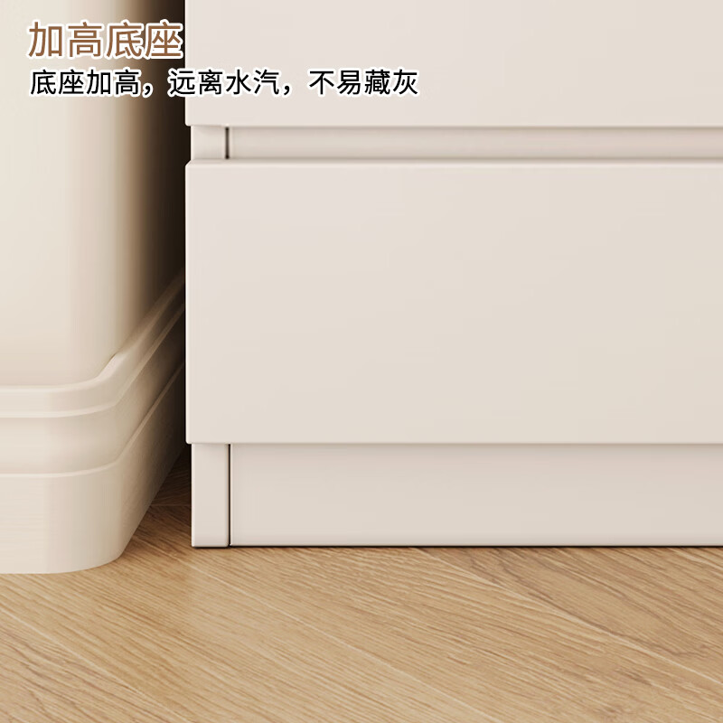 小户型床头柜简约现代简易出租房用储物柜卧室家用床边收纳小柜子 双抽【E1级加厚环保板】40*30*41cm 暖白色