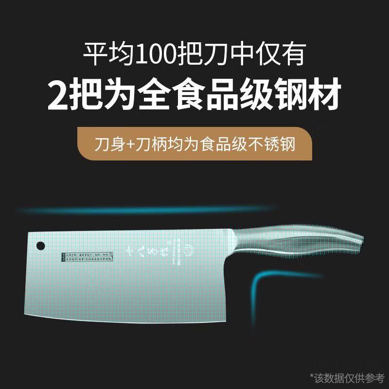 十八子作家庭厨房刀具组合全套厨具全不锈钢锋利切菜砍骨刀具组合 银彩三件套(加配磨刀棒+组合刀架)