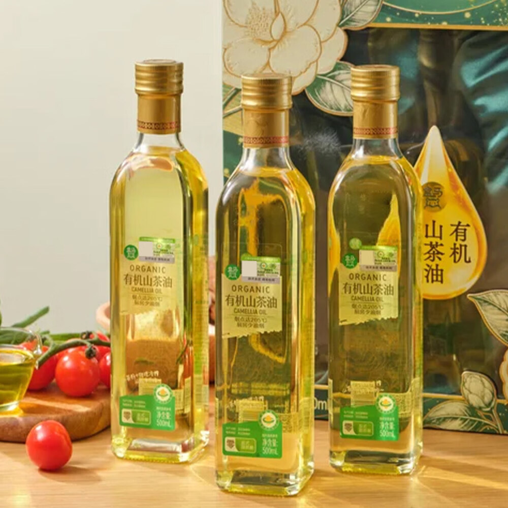 盒马 有机山茶油礼盒 1L*2瓶 一级压榨食用油 中秋送礼礼盒 1L*2瓶 礼盒装