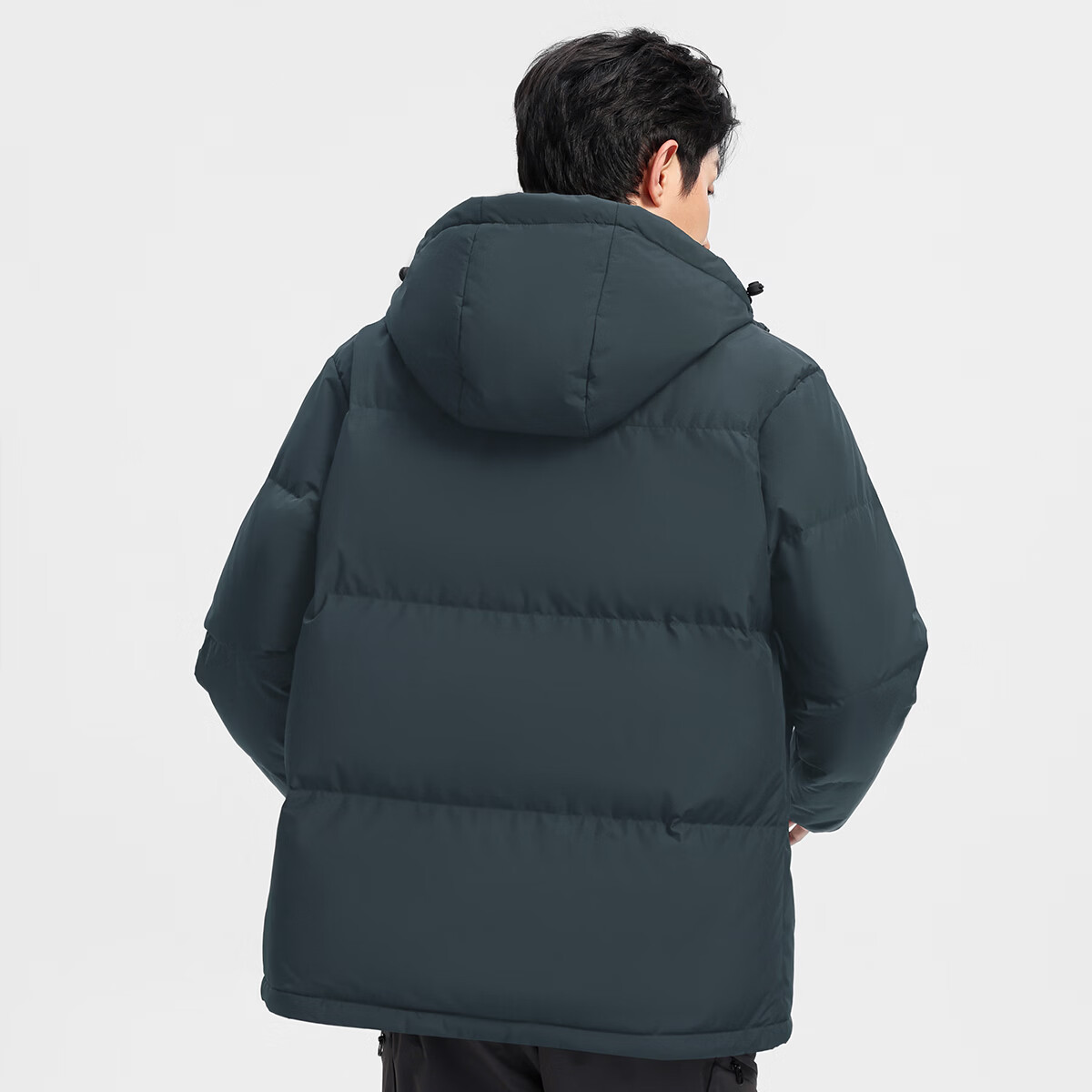 雪中飞男士短款羽绒服冬季连帽御寒防寒服潮流印花上衣保暖百搭羽绒外套 黑色 L (175)