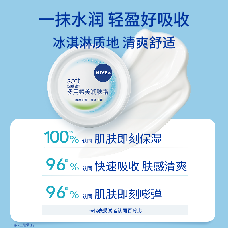 妮维雅多用柔美润肤霜全身润肤乳大容量舒缓干燥秋冬季多效护肤乳 多用柔美润肤霜200ml*2