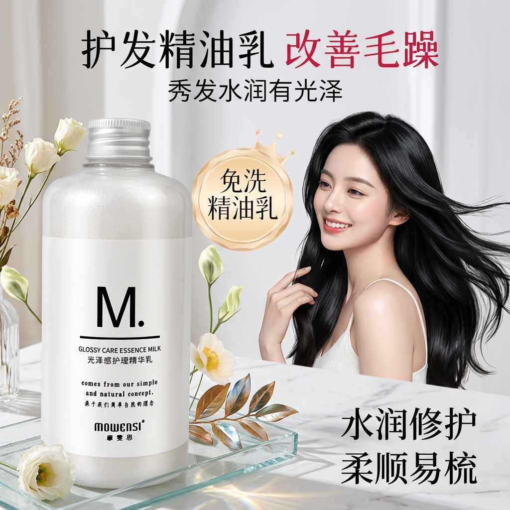 摩雯思护发精油乳免洗柔顺头发改善毛躁静电干枯烫染受损发质 3瓶