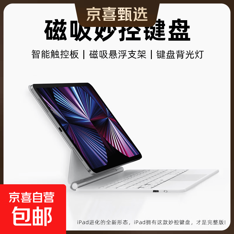 蓝牙妙控键盘ipad11代平板键盘保护套iPadPro11寸ipad air8/7/6平板壳Air4磁吸10代10.9寸苹果Air5 Z19妙控键盘白色 iPad第11代（11英寸）