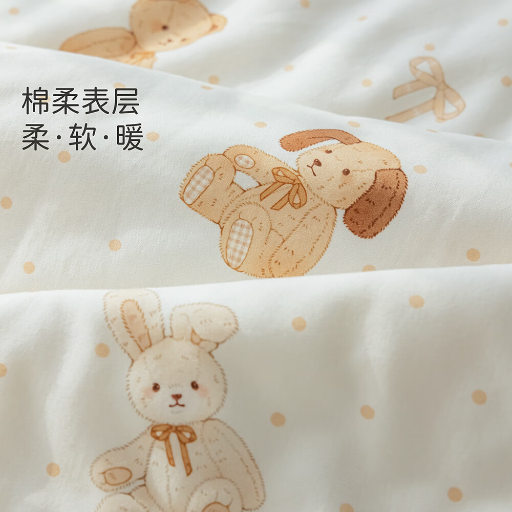 babyincoming蓓茵可婴儿被子新生儿桑蚕丝盖被宝宝幼儿园盖毯午睡被四季通用 紫色小羊【轻盈蓬松】 120*100cm
