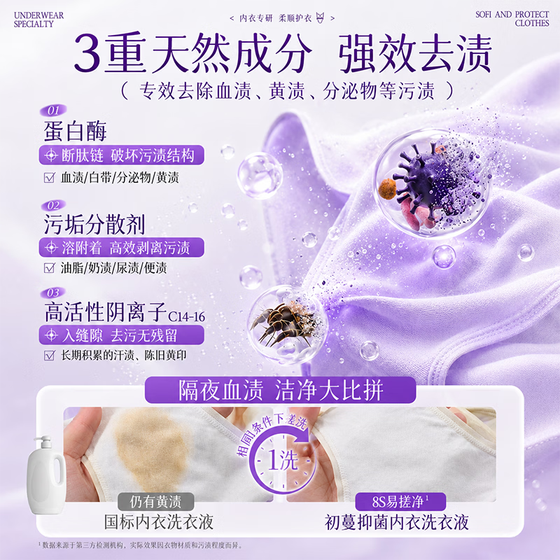 初蔓内衣裤洗衣液女士专用内衣裤抑菌除螨去血渍去黄长效抗菌除螨清液 【抑菌除螨】香氛内衣裤清洗液800ml 【大型商超同售】内衣裤清洁TOP第1