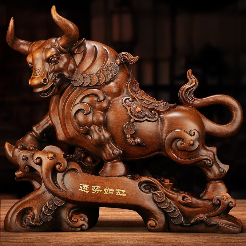 吉善缘 《运势如虹》金牛摆件 12生肖牛工艺客厅办公室装饰店铺开业
