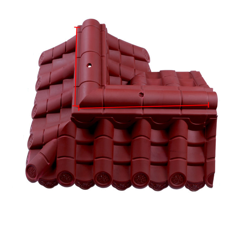 加厚墙头瓦 双面围墙帽 树脂瓦塑料瓦 马头墙院墙压顶瓦仿古瓦 红色