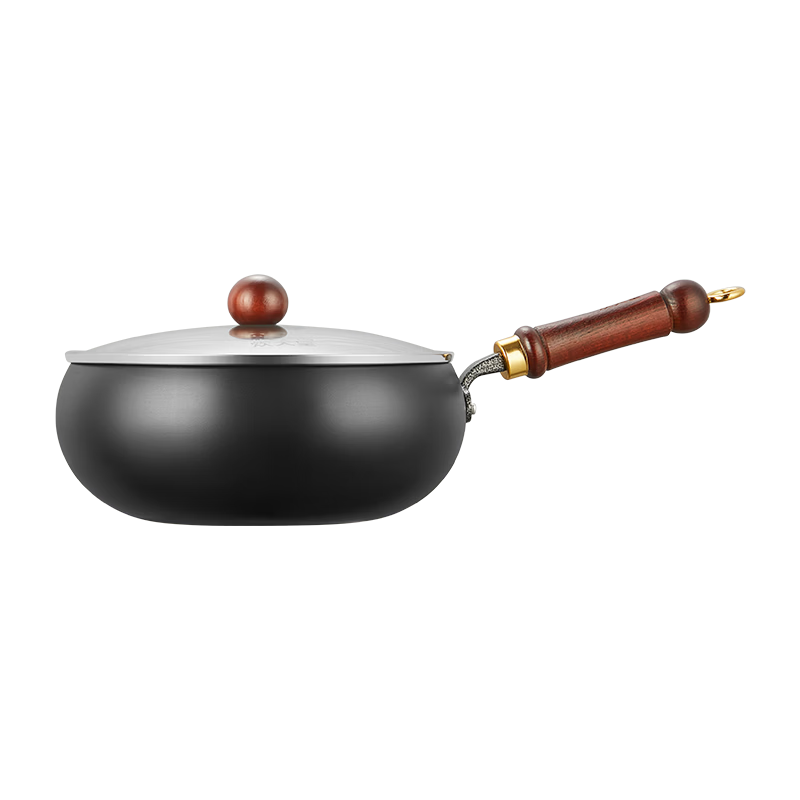 炊大皇（COOKER KING）铁锅大肚锅家用炒锅无涂层炒菜不粘平底锅电磁炉燃气灶通用免开锅 【无涂层精铁大肚锅+锅盖】 24cm