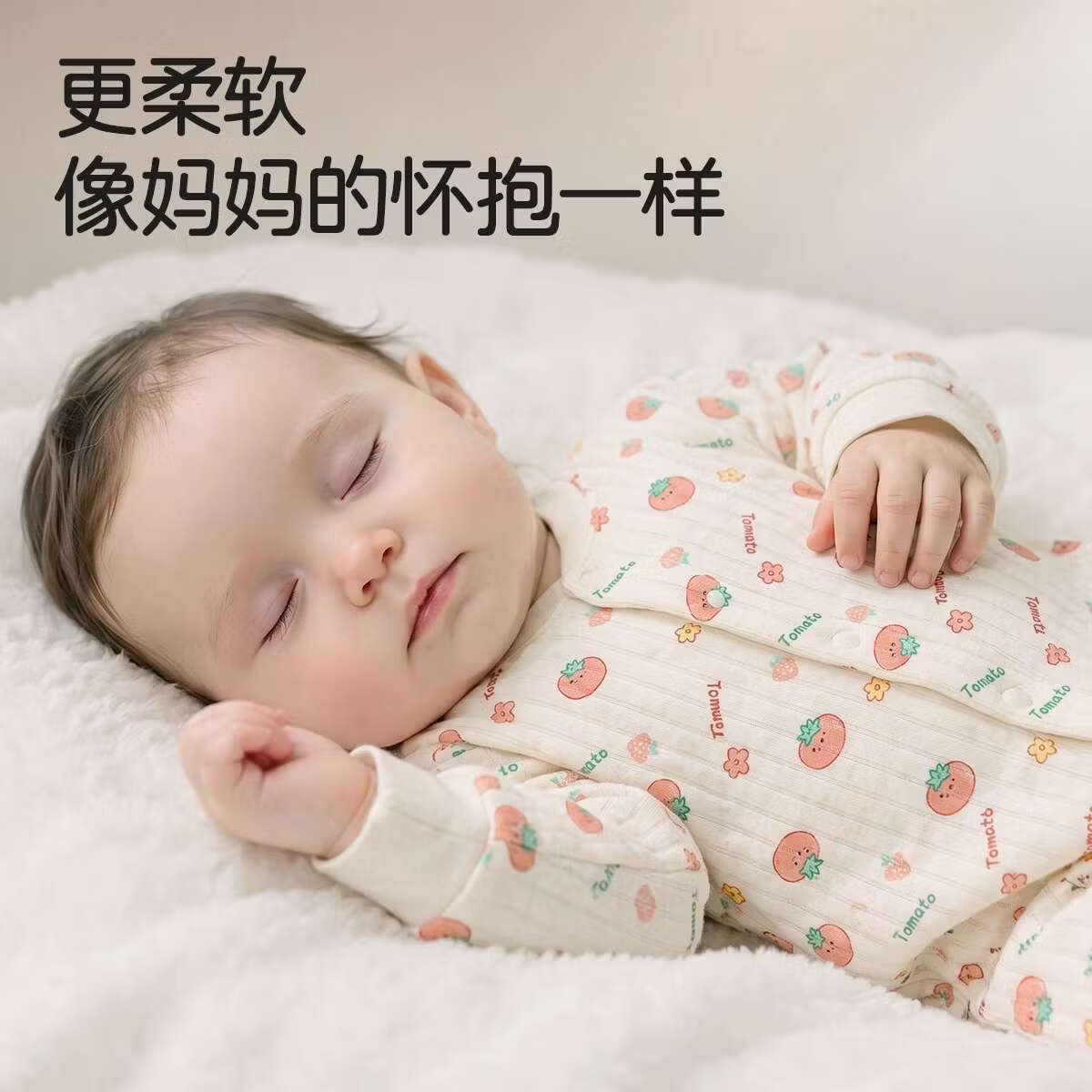 婧麒(JOYNCLEON)婴儿连体衣秋冬季纯棉夹棉男女宝宝衣服新生儿哈衣爬服睡衣可外出 橘子熊猫 【三层夹棉 暖暖过冬】 80cm 【9-18个月,建议体重8.5-10kg】