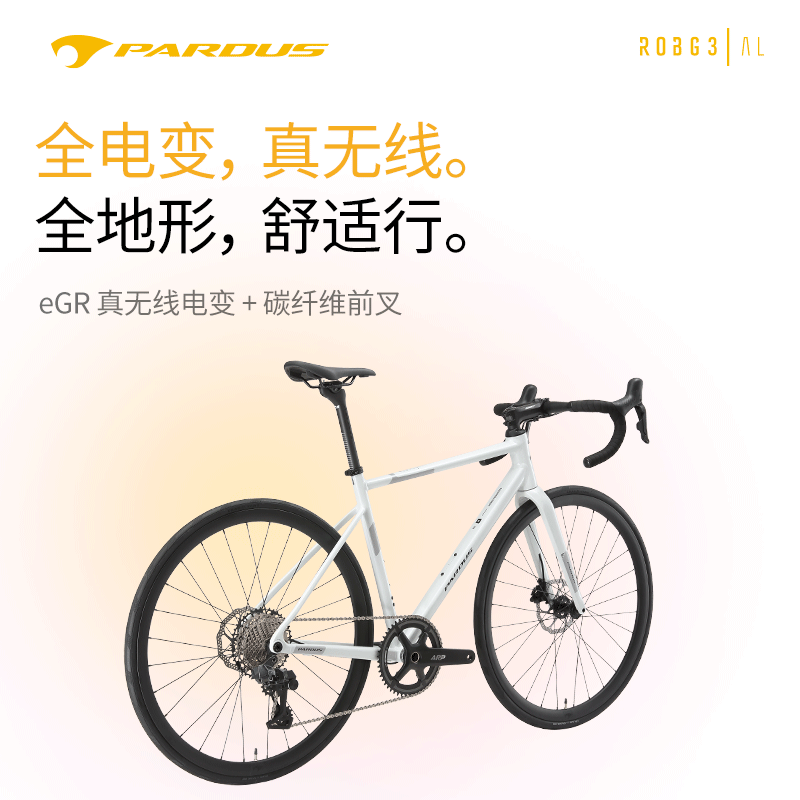 瑞豹（PARDUS）ROBIN AL公路车铝合金车架蓝图电子变速碳前叉学生男女ROBG3 AL 【现货】云朵白-eGR M（适合身高174-182CM）