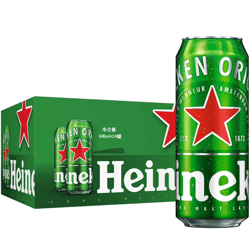Heineken 喜力 原装经典风味黄啤 500ml*24瓶