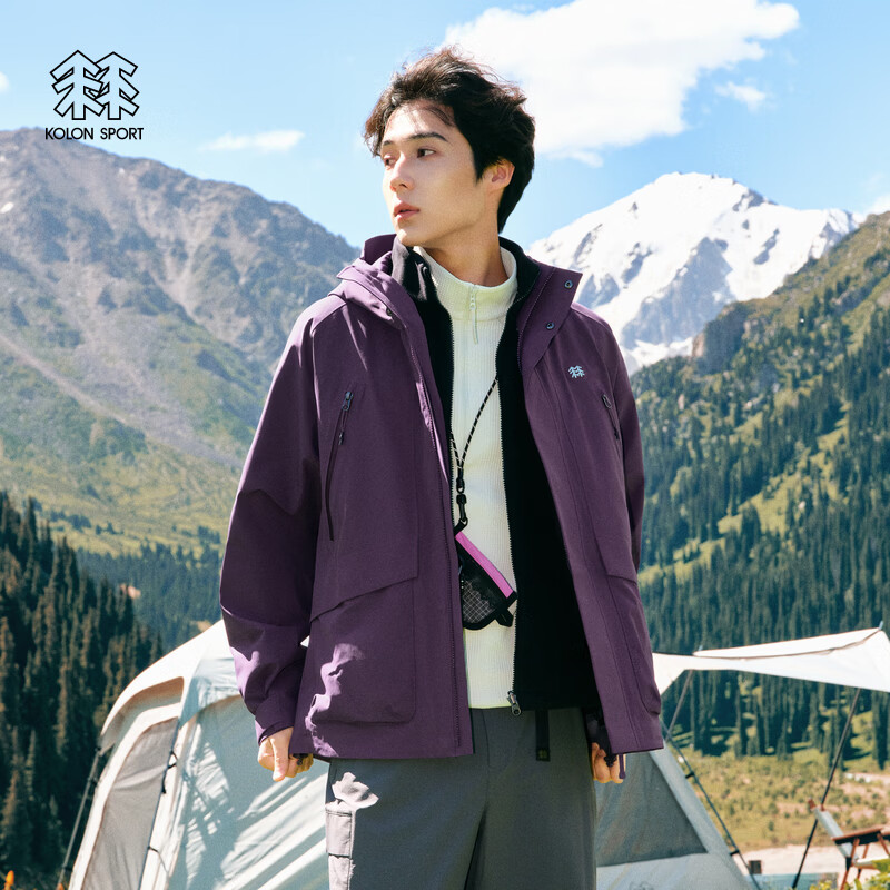 KOLON SPORT/可隆户外冲锋衣 男士POLARTEC抓绒三合一夹克