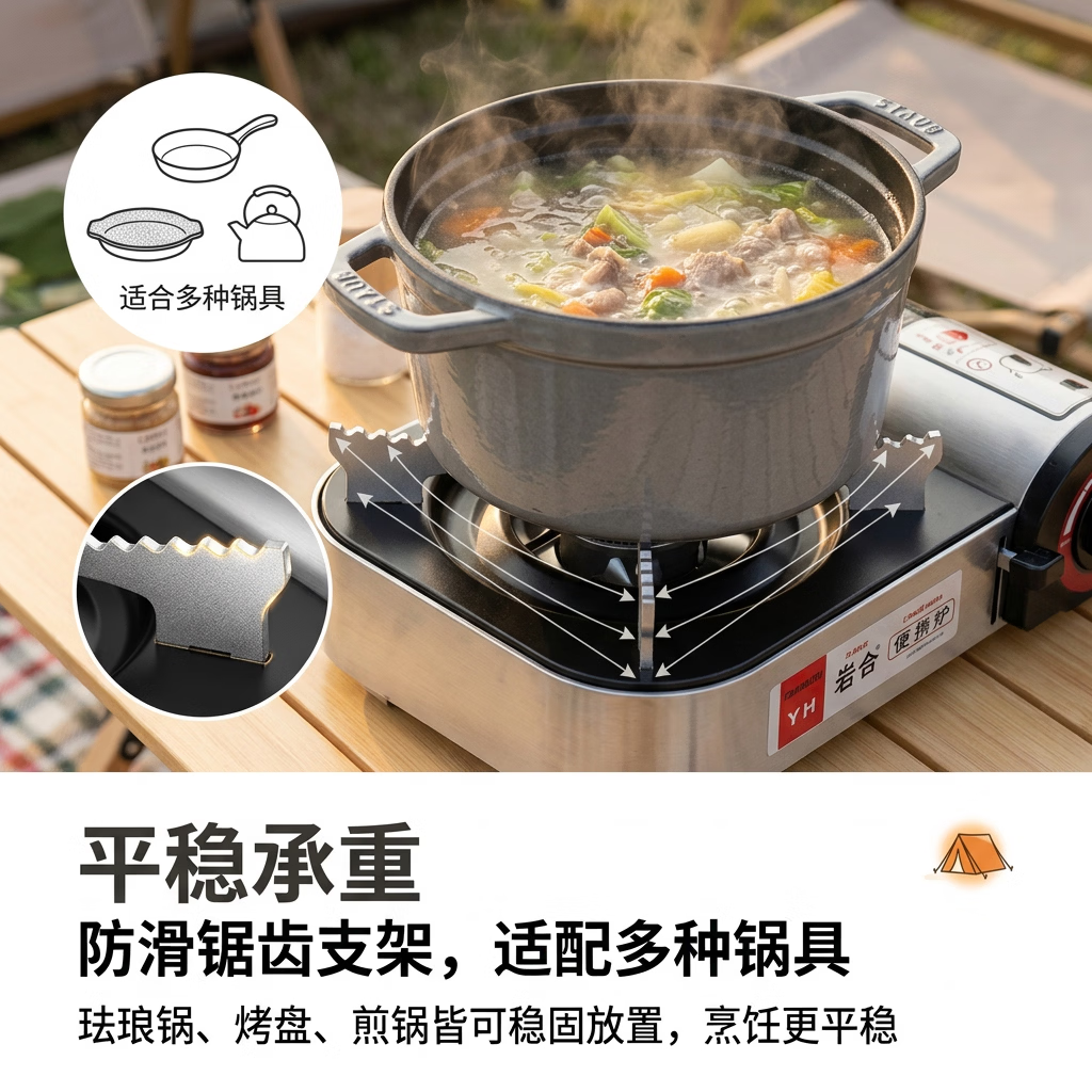 岩合气罐迷你卡式炉 户外便携燃气灶 家用火锅卡磁炉野餐露营防风炉具 MINI卡式炉【主推款】+厚手提袋