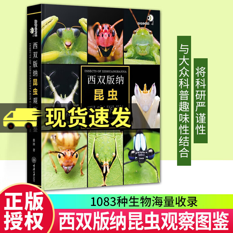 西双版纳昆虫观察图鉴+兜锹花臂 收录西双版纳地区昆虫949种 蜘蛛 蜗牛等无脊椎动物134种 为昆虫爱好者和生态摄影师提供直观参考科普读物 西双版纳昆虫观察图鉴