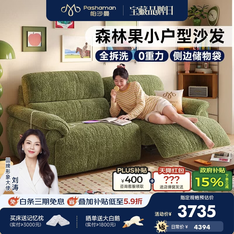帕沙曼小户型布艺全拆洗电动沙发客厅防猫抓羊羔绒零重力功能沙发 GF576 【单电动】2.55米三人位【全拆洗设计/0重力】 【豪华版|恒适坐感】10防猫抓小羊羔绒