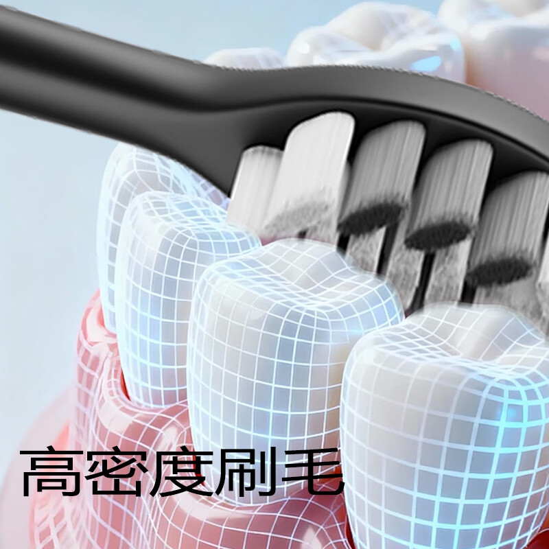 福派声波电动牙刷成人软毛智能净白抑菌护齿家用便携礼物 子夜日晕黑白