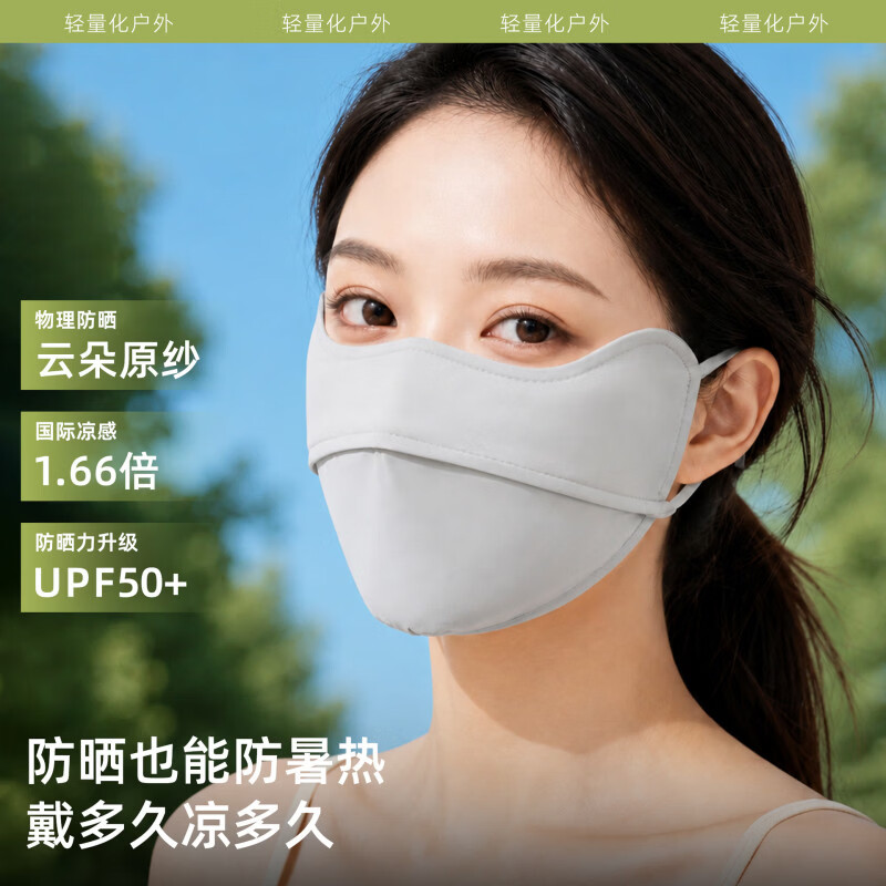 佳研曦菲防晒口罩面罩防紫外夏季护眼角透气冰丝防全脸登山超薄透气遮阳 WMZ179星际黑【全脸款】 1个