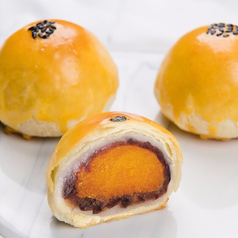 稻香村蛋黄酥55gx6 礼盒蛋糕咸鸭蛋黄红豆芝士味 网红零食雪媚娘6枚装