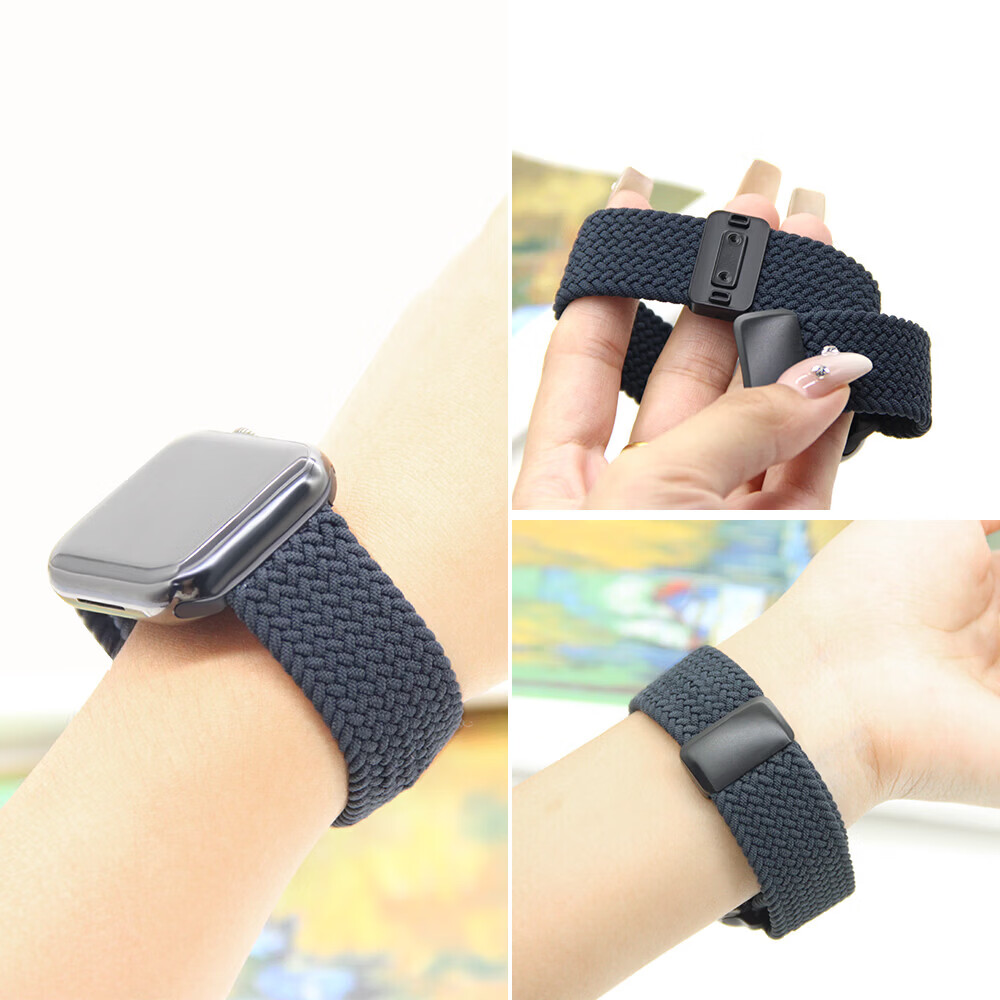 优智顺适用于苹果apple watch s11手表表带22mm编织运动磁吸配件s10男女生款夏季ultra3/2/s9/8 编织一体磁吸款【迷彩七彩】 【42/44/45/46/49mm表盘】