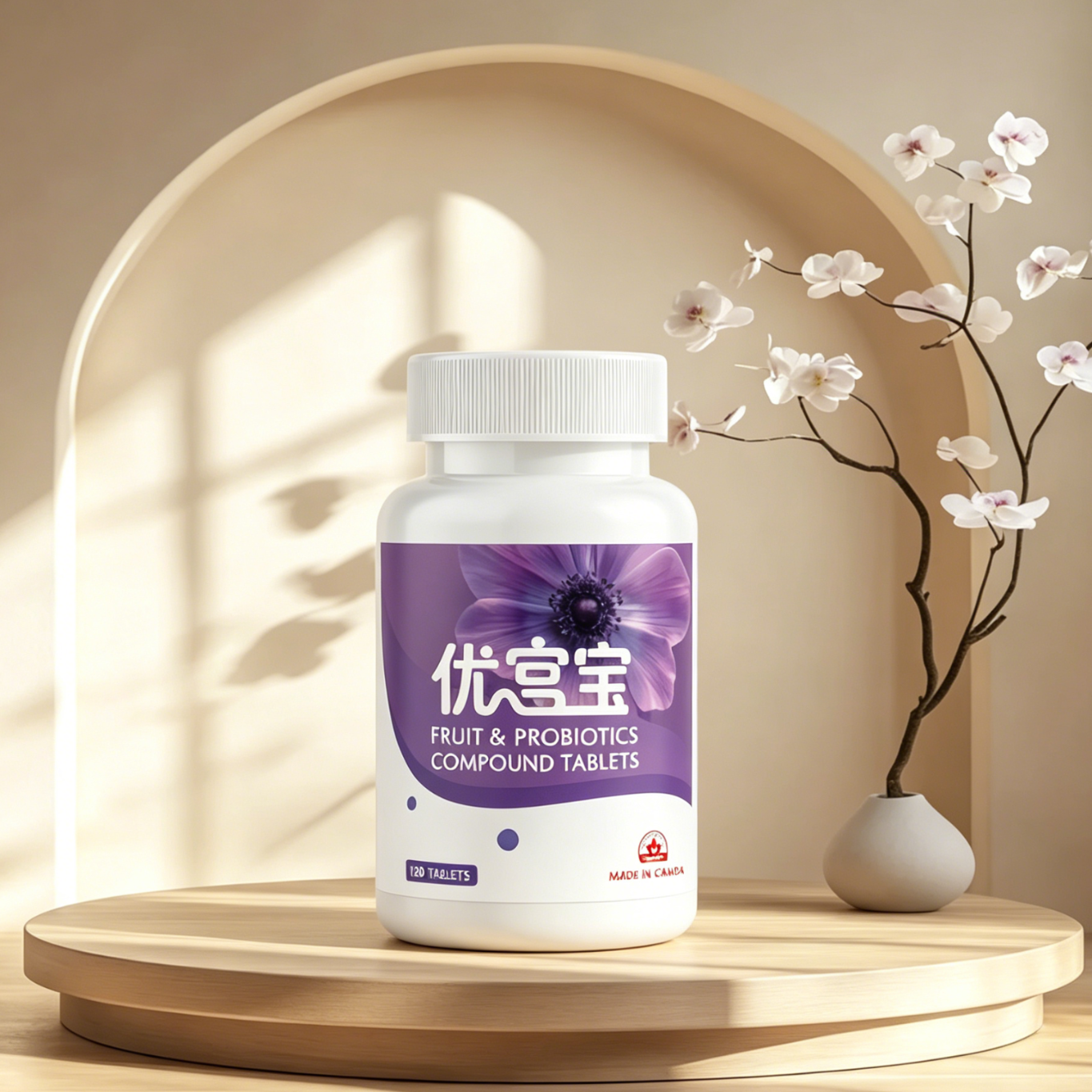 国和堂德瑞寿备孕试管果菌片优宫宝益生菌复合片多重提取物孕前营养素 120粒*1瓶