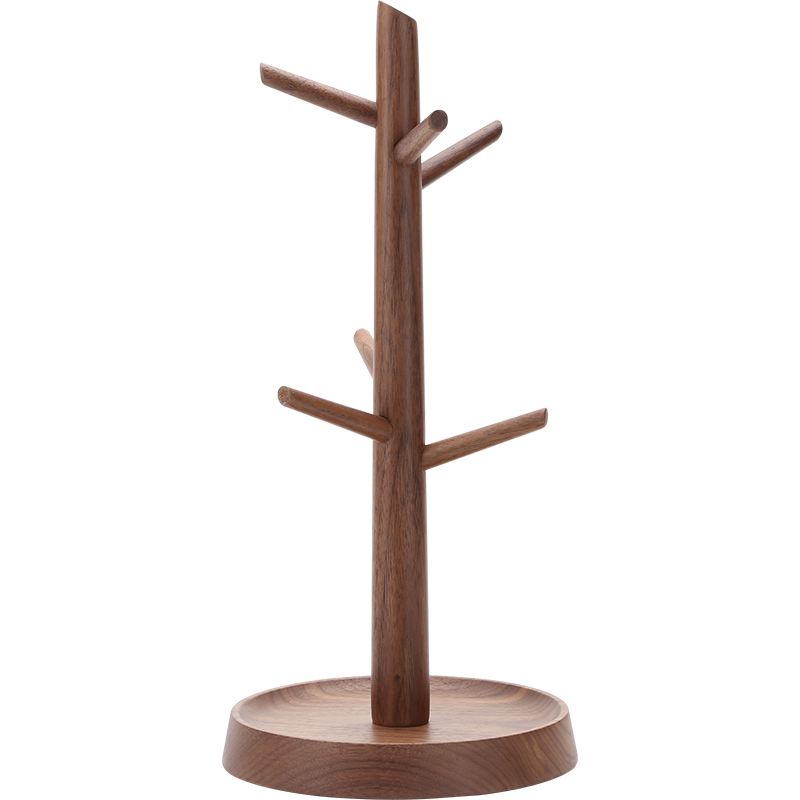 初心實(shí)木杯架水杯架杯子架收納咖啡杯架掛客廳茶杯架玻璃杯置物架 【優(yōu)質(zhì)北美胡桃木】樹型杯架