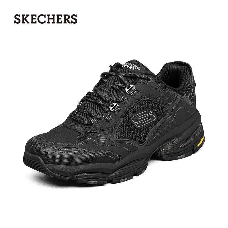斯凯奇（Skechers）秋季男鞋户外休闲运动鞋复古厚底增高老爹鞋237145 全黑色BBK 42