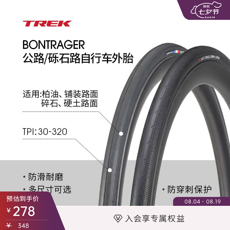 崔克（TREK）轻质坚韧防滑防穿刺公路/砾石自行车外胎真空胎/开口胎 AW3  700X25C 开口胎专业防刺款