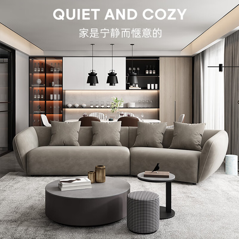 睿思峻博意式极简免洗布艺沙发简约高端客厅转角异形hc28设计师侘的
