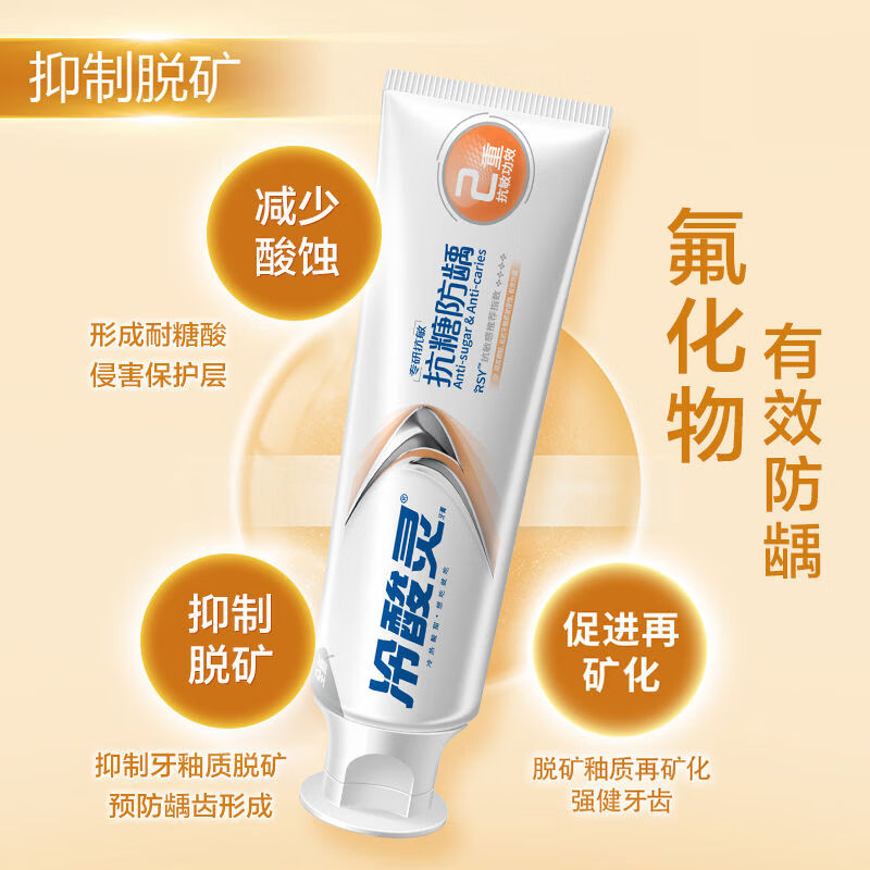 冷酸灵抗糖防龋含氟防蛀专研抗敏感牙膏成人牙膏官方正品 专研抗糖防龋 60g*10(临期3个月)