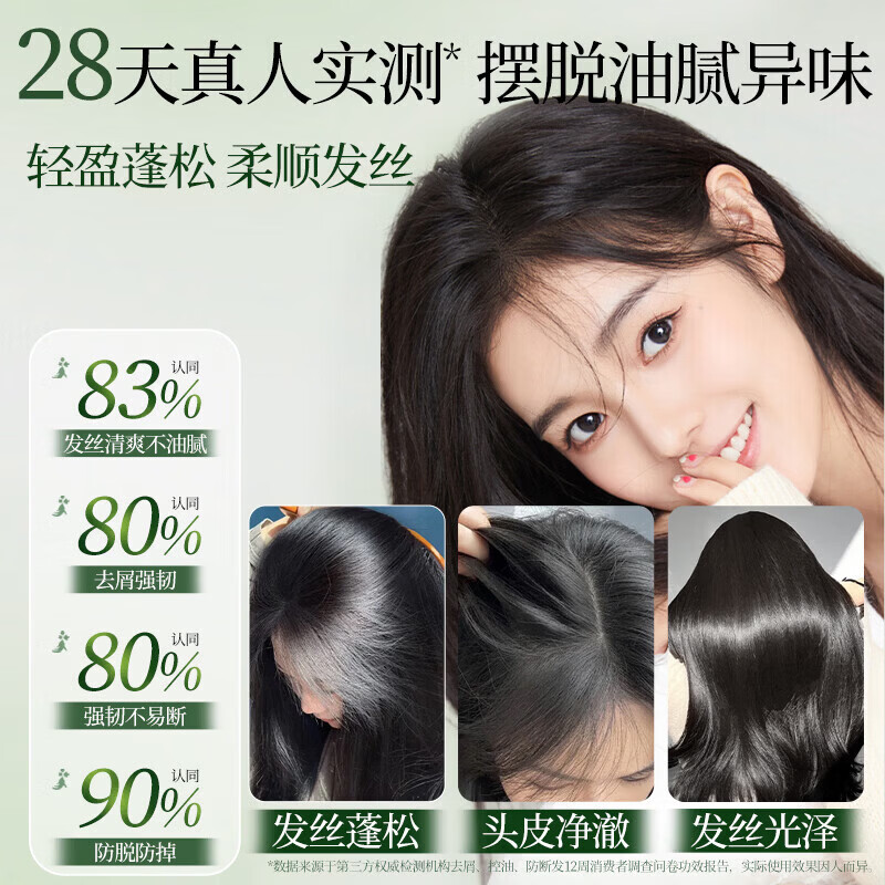 霸王防脱洗发水套装人参熬夜压力大脱发强韧发根洗发露男女士 防脱洗发液500ml+防脱调理发膜180ml