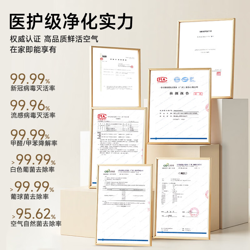 雅光云净YAGLOWIN空气消毒机医用级家用净化器99.99%除甲醛流新冠除猫毛宠物除菌除病毒除霾花粉一体机 Y-150【旗舰家庭净化消毒】