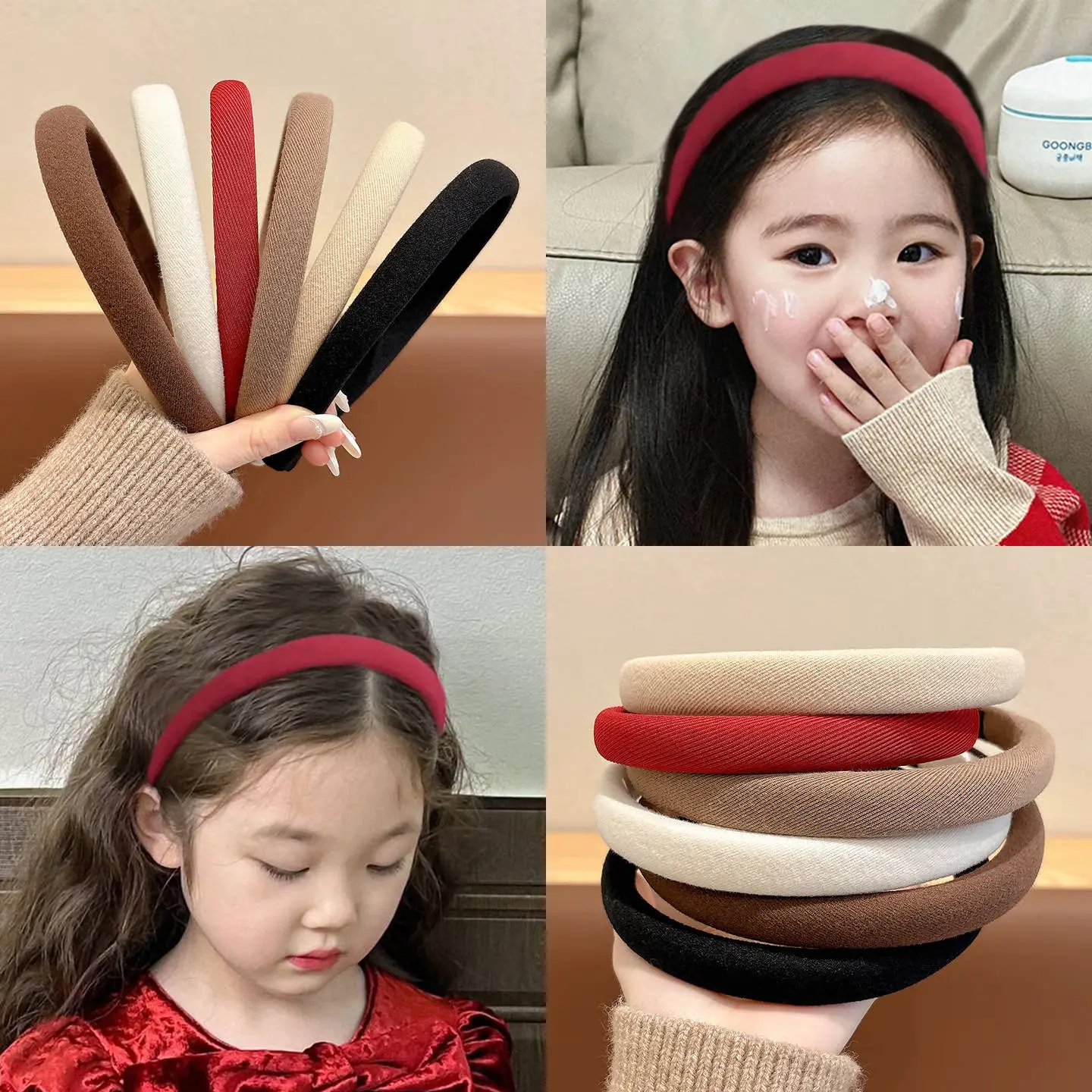 【精选百货】儿童法式简约高级感发箍女童日常外戴洗脸头箍宝宝不 2#韩系气质黑