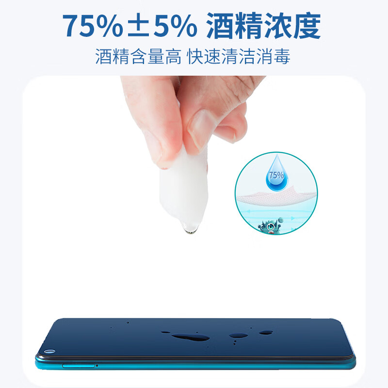 江赫 75%医用酒精棉片 消毒湿巾独立包装一次性消毒片 50片/盒*4盒 消毒棉片6x6cm