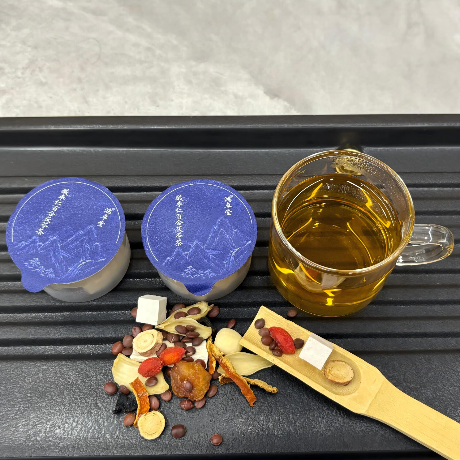 鸿卓堂酸枣仁百合茯苓茶正宗河北邢台炒酸枣仁黄精枸杞养生茶中秋节礼物 【悠然入夜-进阶装】1天1罐 30天量 195g*2盒
