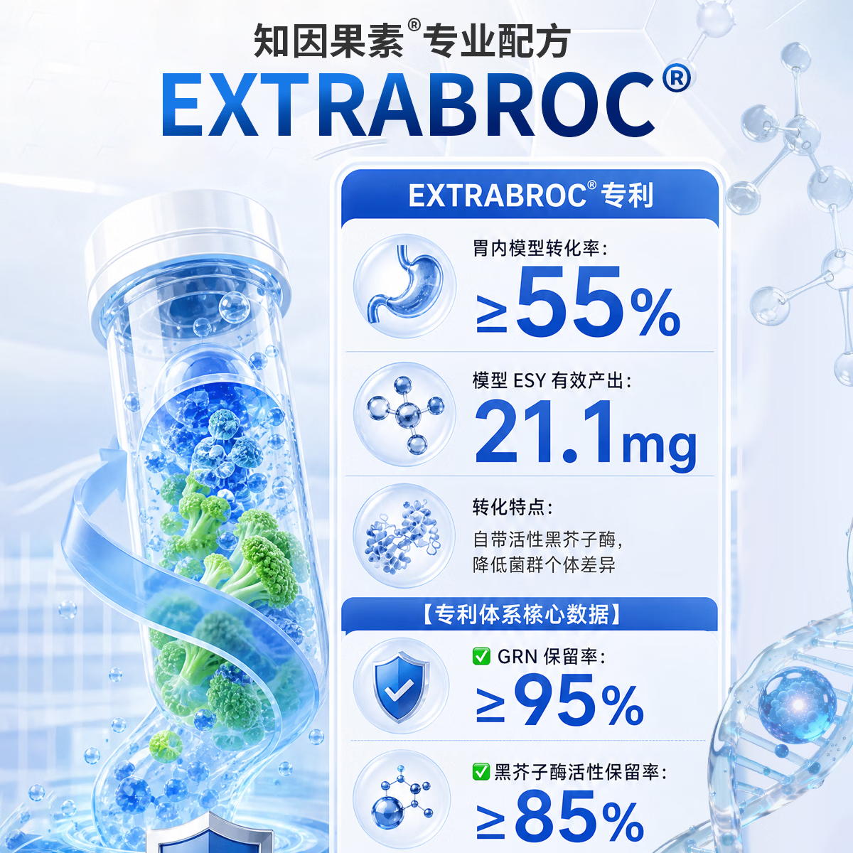 知因果素西兰花种子水提物萝卜硫素苷30mg压片糖果营养食品 免疫情绪睡眠 0.6g* 60片*1瓶 知因果素【3盒周期装】