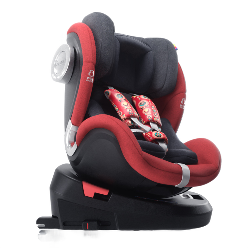 bebebus儿童安全座椅汽车0-4-6-12岁婴儿宝宝isofix接口360度旋转 海棠绯红