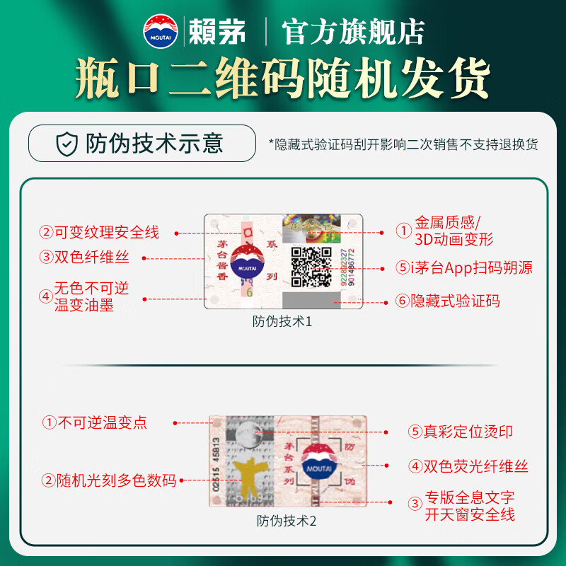 赖茅 传承端曲系列 53度酱香型白酒含礼品袋【新老包装随机发货】 53%vol 500mL 2瓶 传承蓝