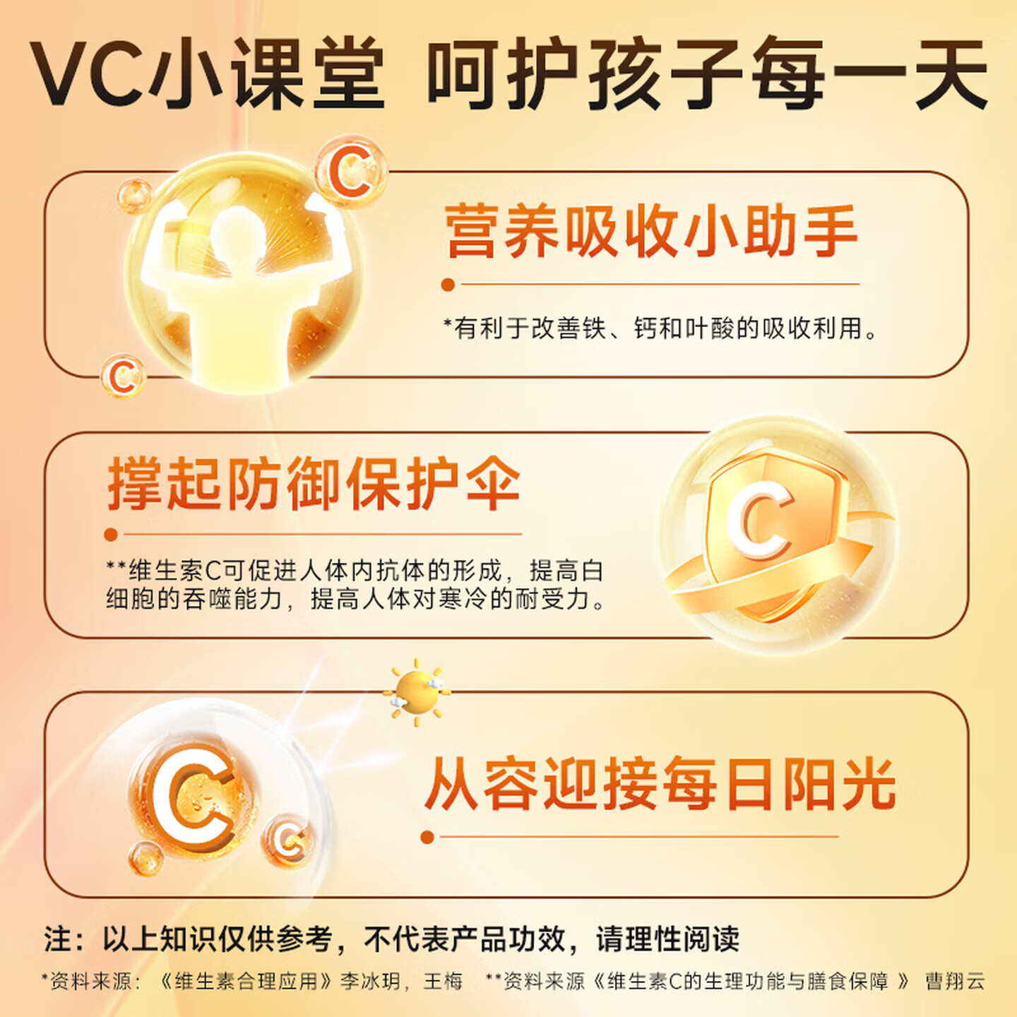康恩贝儿童维生素C泡腾片4-17岁青少年果味维c水 水蜜桃味 20片*1瓶