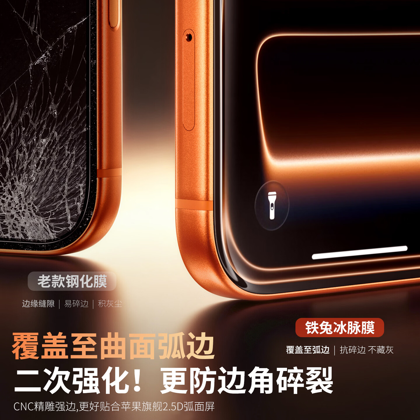 铁兔AR膜适用苹果17钢化膜iPhone17promax手机16pro贴膜15屏幕新款3d热弯ar抗反射全覆盖防指纹冰脉膜 强防爆贴【高清1片】不带自动秒贴膜 iPhone 15 Pro Max