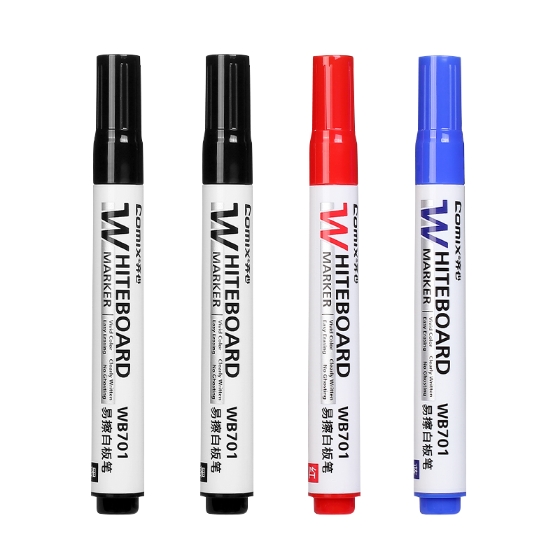 齐心(COMIX)办公会议易擦白板笔4支组合装(2黑1红1蓝）办公文具 K7014