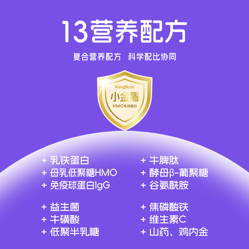 KANGNUTRIHMO乳铁蛋白牛脾肽IgG牛磺酸山药鸡内金粉提升免疫力 60g*3盒 周期守护装