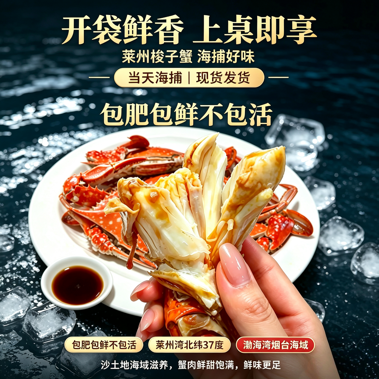 梭子蟹鲜活莱州特大母蟹野生大螃蟹鲜活生鲜海鲜新鲜海蟹飞蟹白蟹 【活蟹活发 肉母蟹】 每只5-6两 10只装