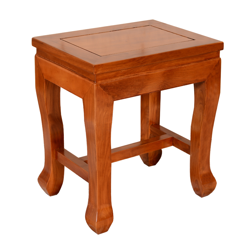 瑞呈堂 凳子家用实木方凳简约现代 仿古凳高凳餐凳换鞋凳中式榆木小凳子板凳 JTA25 实木方凳梨花色
