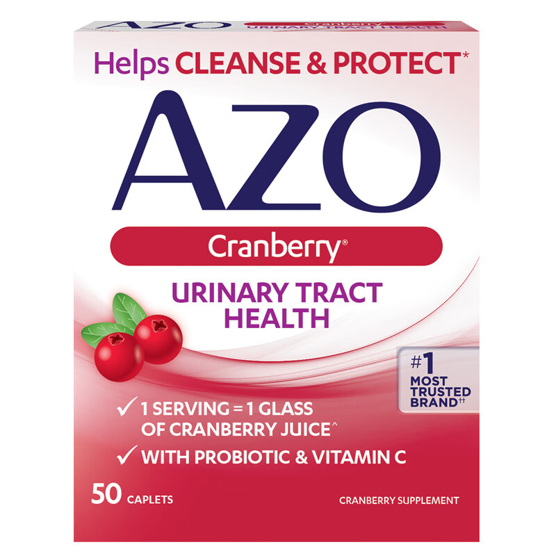 美国原装AZO蔓越莓添加益生菌VC钙女性50粒 50粒