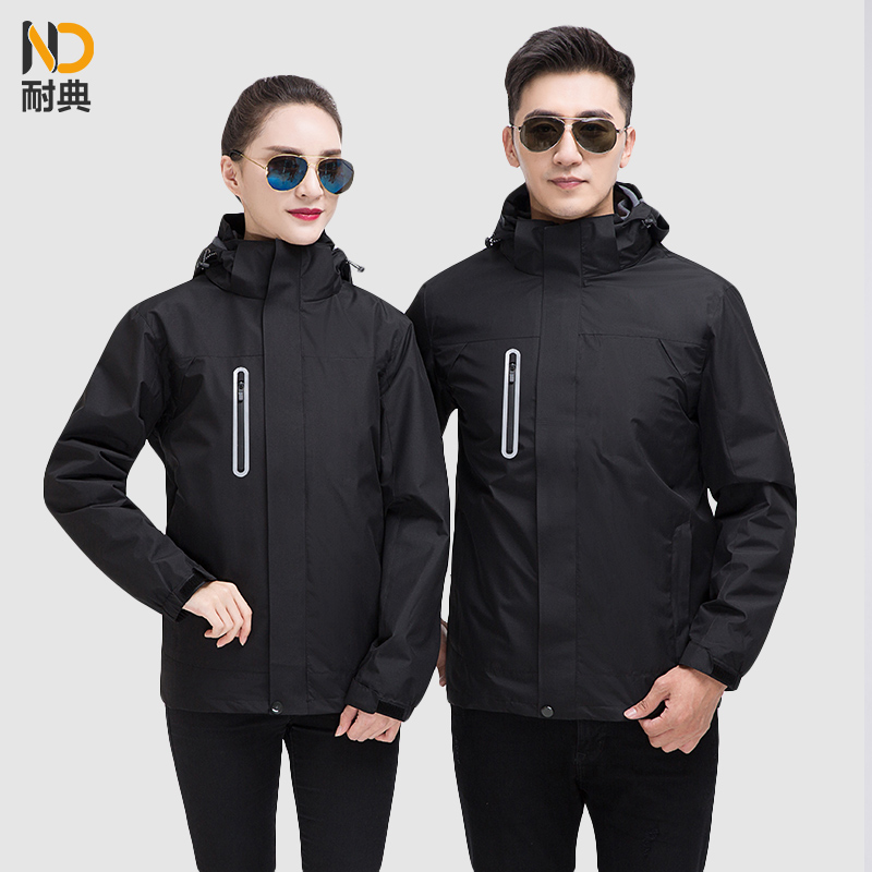 耐典冲锋衣工作服男女秋冬防风厂服上衣工装汽修劳保服可现做xlogo