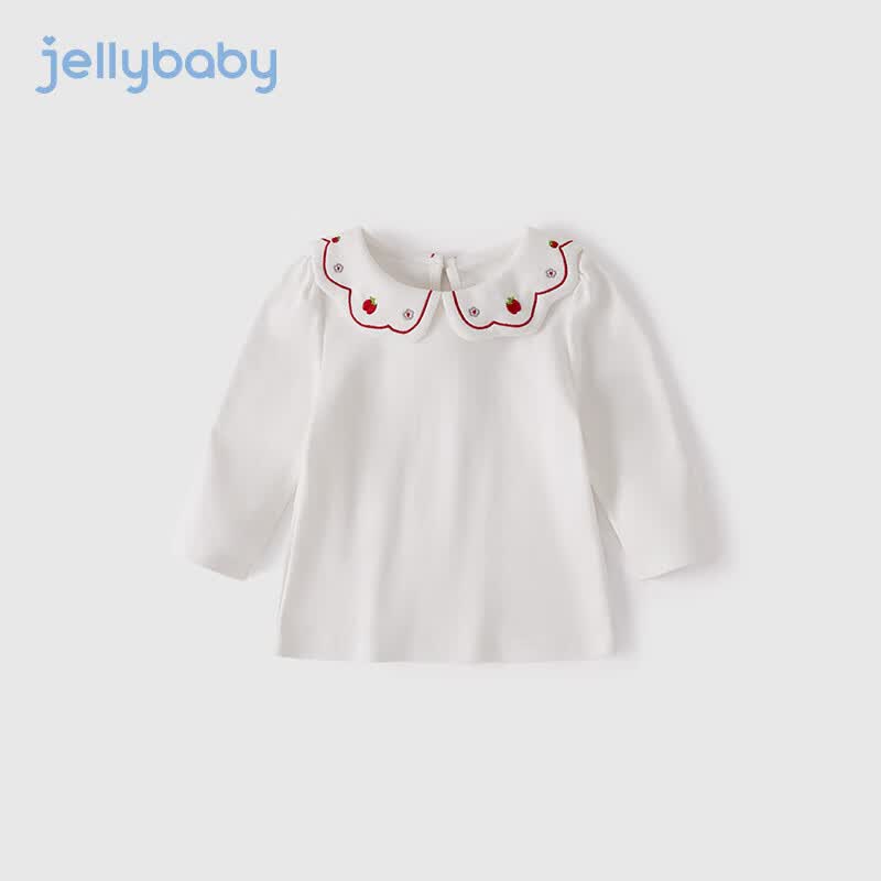 JELLYBABY2023春秋新款儿童T恤宝宝帅气女童秋季翻领秋装打底衫 米白 110CM怎么看?
