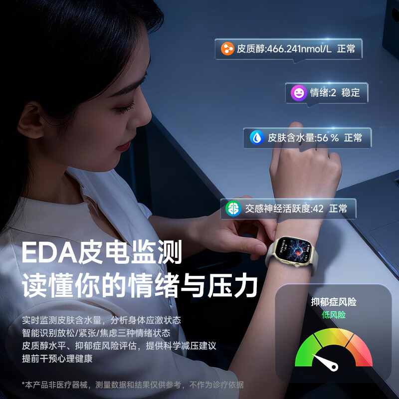 KPEP【跌倒报警】心率血压血氧监测一键微体检健康监测远程监护GPS防走丢可插卡老人智能电话手表 极夜黑 旗舰版
