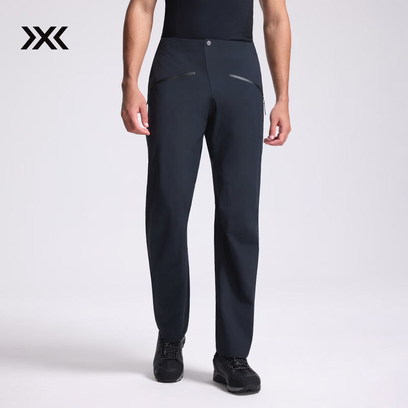 XBIONIC隐者静音轻量冲锋裤男长裤户外裤子耐磨防水防风徒步登山裤 暗夜黑 L