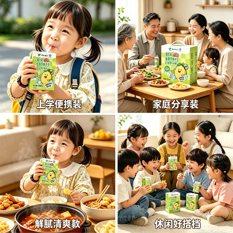 天太乳业天太金银花柚子汁/草莓汁饮料200ml*6盒复合果汁饮料户外饮料 草莓汁250ml*6盒