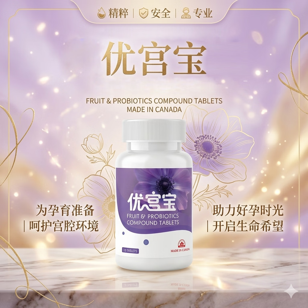国和堂德瑞寿备孕试管果菌片优宫宝益生菌复合片多重提取物孕前营养素 120粒*1瓶